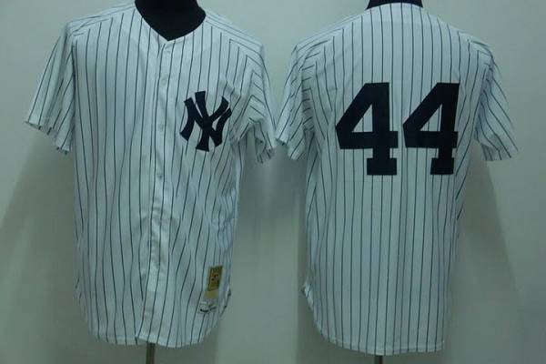 Mitchelland Ness Yankees #44 Reggie Jackson Stitched White Throwback MLB Jersey - Click Image to Close